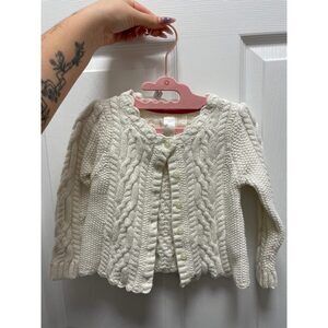 Strawberry Faire Baby White knit Sweater size 2T